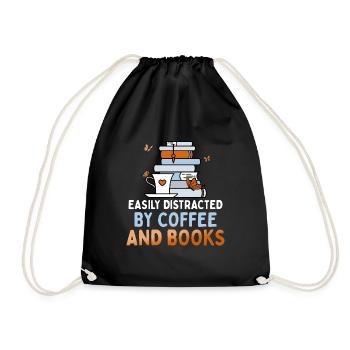 Facilement distrait par le café et les livres - Sac de sport léger - noir - Devant