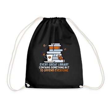 Jeder Tag Sollte Bibliothekstag Sein - Turnbeutel - Schwarz - Vorne
