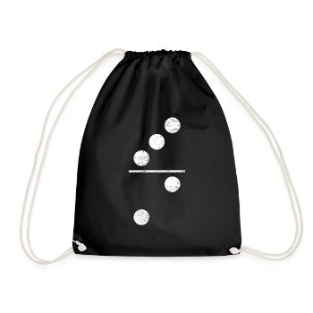 Domino Spiel TShirt Fliesenteile Trendige Gruppe - Turnbeutel - Schwarz - Vorne