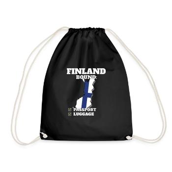 Finland Bound Country Travel Finnish Flag - Turnbeutel - Schwarz - Vorne