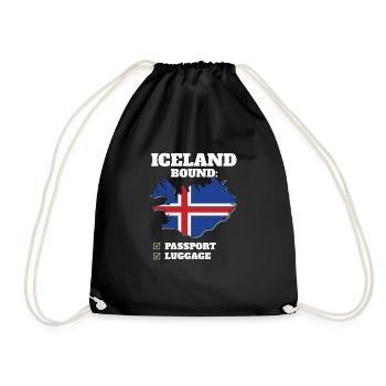 Islande Bound Country Voyage Drapeau islandais - Sac de sport léger - noir - Devant