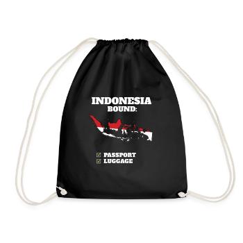 Indonesia Bound Country Travel Indian Flag - Turnbeutel - Schwarz - Vorne