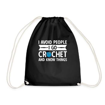 J’évite les gens que je vais crocheter et je sais des choses - Sac de sport léger - noir - Devant