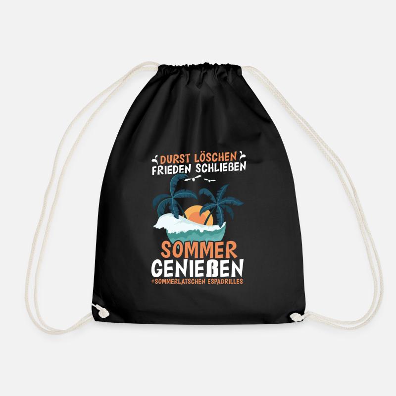 Durst löschen - Frieden schließen - Sommer genieße - Turnbeutel - Schwarz