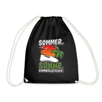 Sommer, Sonne, Sommerlatschen - Turnbeutel - Schwarz - Vorne