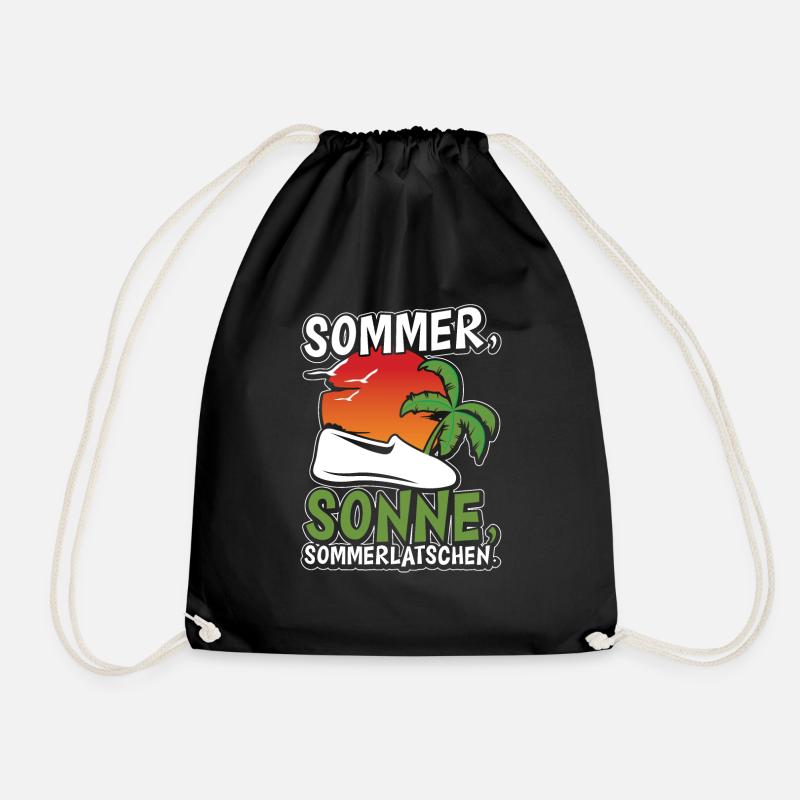 Sommer, Sonne, Sommerlatschen - Turnbeutel - Schwarz
