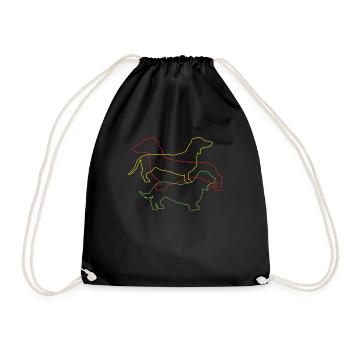 Teckel de race de chien pour les amoureux des chiens - Sac de sport léger - noir - Devant