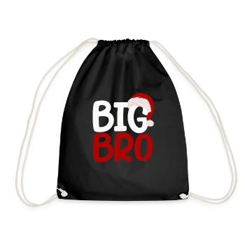 Big Bro Santa Brother Christmas Family Matching - Drawstring Bag - black - Front
