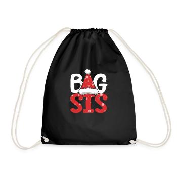 Big Sis Santa Schwester Weihnachten Familie Match - Turnbeutel - Schwarz - Vorne