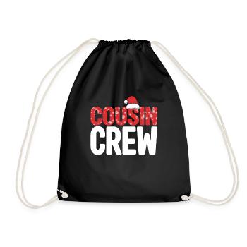 Cousin Crew Santa Christmas Family Matching - Drawstring Bag - black - Front