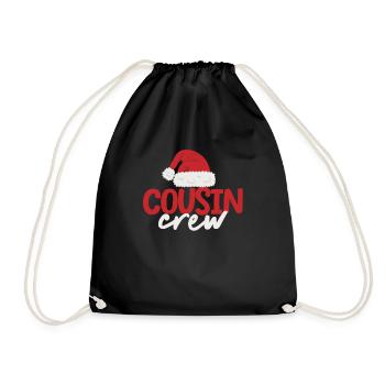 Cousin Crew Santa Christmas Family Matching - Drawstring Bag - black - Front