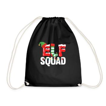 Elf Squad Weihnachten Matching Familie Pyjamas Fun - Turnbeutel - Schwarz - Vorne