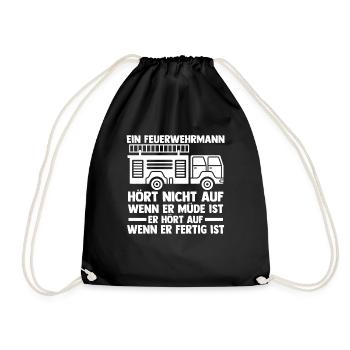 Feuerwehrmann Feuerwehr - Turnbeutel - Schwarz - Vorne