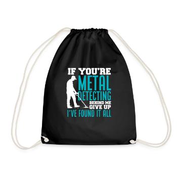 Funny Probing Metal Detector Detector - Drawstring Bag - black - Front
