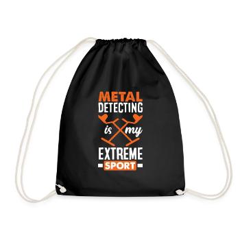Funny Probing Metal Detector Detector - Drawstring Bag - black - Front