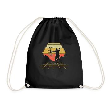 Outdoor Hunting Retro Vintage Bow Hunter - Drawstring Bag - black - Front