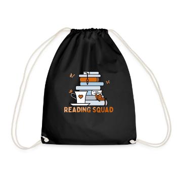 Summer Reading Squad Read A Book Club Team Bookworm - Drawstring Bag - black - Front