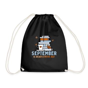 September Ist Der Tag Des Buches Leseteam - Turnbeutel - Schwarz - Vorne