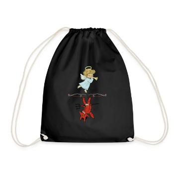 Angel vs Devil - Drawstring Bag - black - Front
