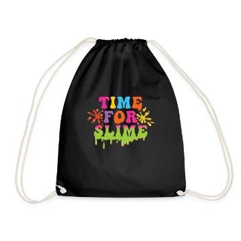 Time For Slime Kid Colorful Slime Crafts Art - Drawstring Bag - black - Front