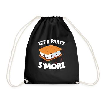 Funny Let's Party Smore Camping Campfire Marshmall - Drawstring Bag - black - Front