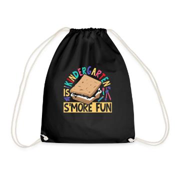 Kids Camping Marshmallow Funny Kindergarten Is Smo - Drawstring Bag - black - Front