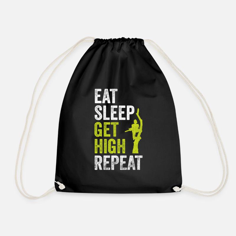 Eat Sleep Get High Repeat Lumberjacks - Drawstring Bag - black
