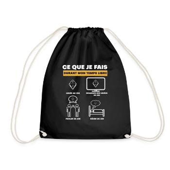 jdr durant temps libre - Sac de sport léger - noir - Devant