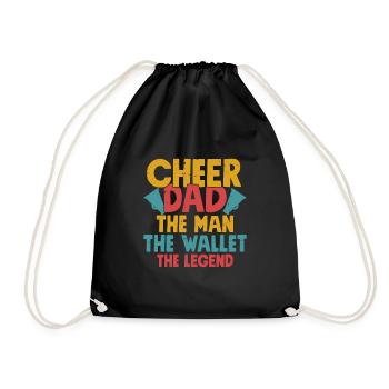 Cheer Dad Scan For Payment Cheerleader Cheerleadin - Drawstring Bag - black - Front