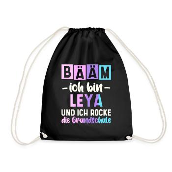Name Leya Geschenk Grundschule - Turnbeutel - Schwarz - Vorne