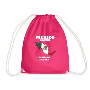 Mexico Bound Country Travel Mexican Flag Vacation - Turnbeutel - Fuchsia - Vorne