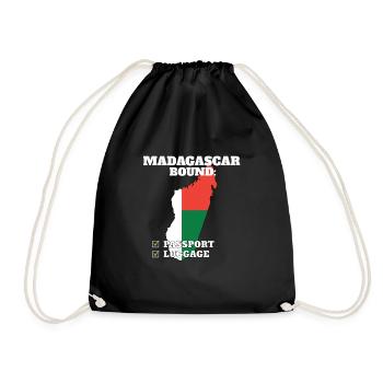 Madagascar Bound Country Travel Malagasy Flag - Drawstring Bag - black - Front