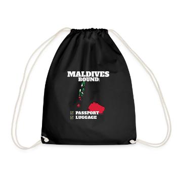 Maldives Bound Country Travel Maldivian Flag - Turnbeutel - Schwarz - Vorne