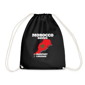 Morocco Bound Country Travel Moroccan Flag - Turnbeutel - Schwarz - Vorne