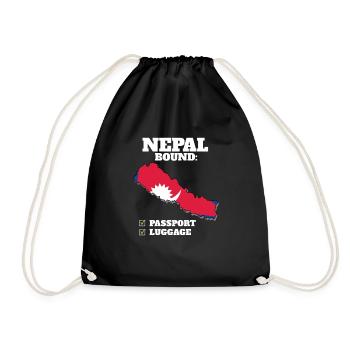 Népal Bound Country Travel Vacances drapeau népalais - Sac de sport léger - noir - Devant