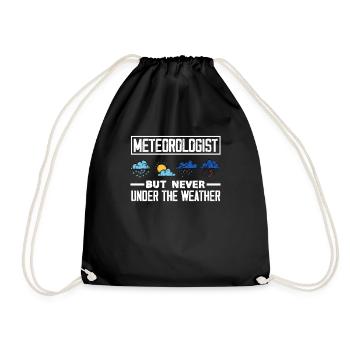 Meteorologe Meteorologie Sturmjäger Geschenk - Turnbeutel - Schwarz - Vorne