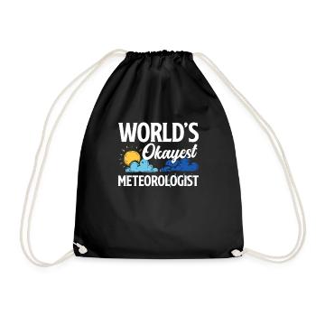Meteorologe Meteorologie Sturmjäger Geschenk - Turnbeutel - Schwarz - Vorne