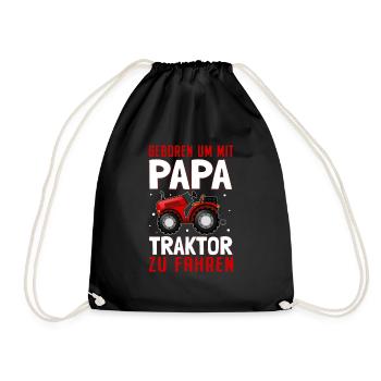 Geboren Papa Traktor Trecker Bauernhof - Turnbeutel - Schwarz - Vorne