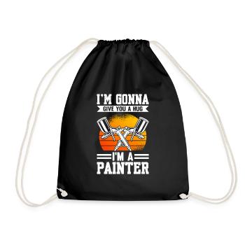 I'm going to Give You A Hug I'm A Painter - Drawstring Bag - black - Front