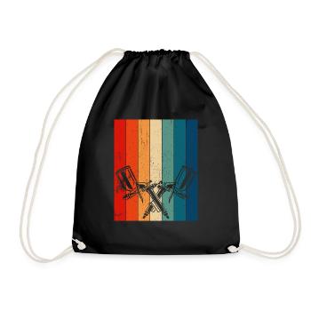 Retro Paint Sprayer Painter - Drawstring Bag - black - Front