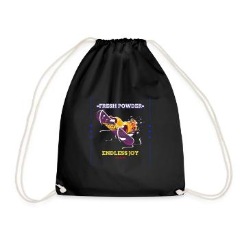 fresh powder endless joy - Drawstring Bag - black - Front