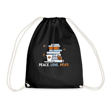 Peace Love Reading Book Lover Summer Reading - Sac de sport léger - noir - Devant