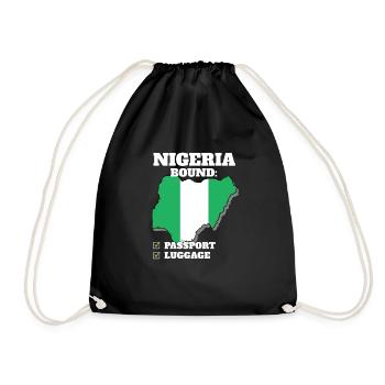 Nigeria Bound Country Travel Nigerian Flag - Drawstring Bag - black - Front