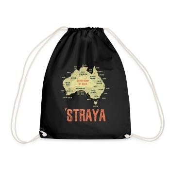 Australia Retro Australia Day Australia Map - Drawstring Bag - black - Front