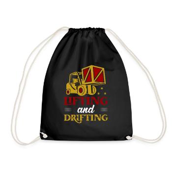 Lifting And Drifting Forklift Forklifter Driver - Drawstring Bag - black - Front