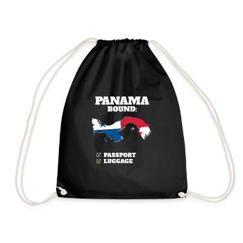 Panama Bound Country Travel Panamanian Flag - Turnbeutel - Schwarz - Vorne