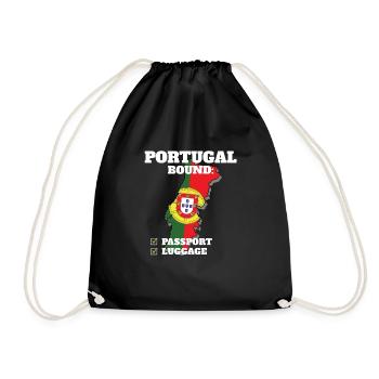 Portugal Bound Country Travel Portuguese Flag - Turnbeutel - Schwarz - Vorne