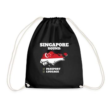 Singapour Bound Country Travel Drapeau singapourien - Sac de sport léger - noir - Devant
