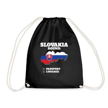 Slovakia Bound Country Travel Slovak Flag - Drawstring Bag - black - Front