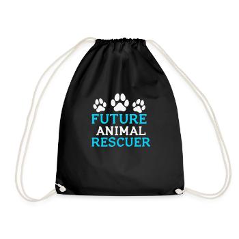 Rescue, adopt, care for animals - Drawstring Bag - black - Front